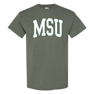 Michigan State University Spartans Mega Arch T-Shirt - Heather Military