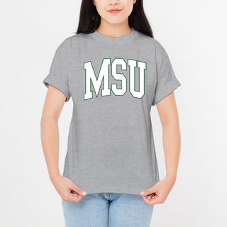 Michigan State University Spartans Mega Arch T-Shirt - Sport Grey