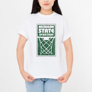 Michigan State Spartans Basketball Net Block T Shirt - White