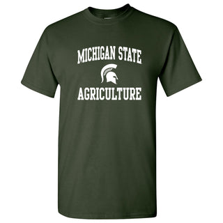 Michigan State University Spartans Arch Logo Agriculture Short Sleeve T-Shirt - Forest