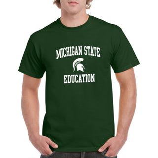 Michigan State University Spartans Arch Logo Education Short Sleeve T-Shirt - Forest