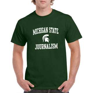 Michigan State University Spartans Arch Logo Journalism Short Sleeve T-Shirt - Forest