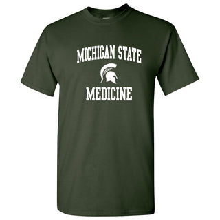 Michigan State University Spartans Arch Logo Medicine Short Sleeve T-Shirt - Forest