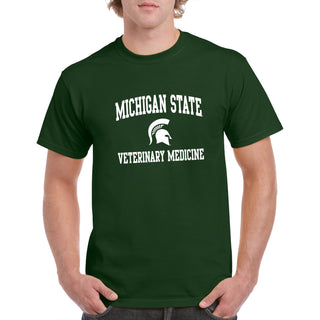 Michigan State University Spartans Arch Logo Veterinary Medicine Short Sleeve T-Shirt - Forest