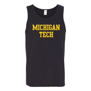 Michigan Technological University Huskies Basic Block Cotton Tank Top - Black