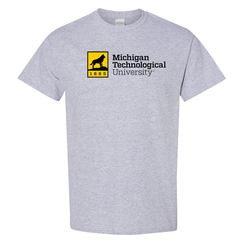 Michigan Technological University Huskies Institutional Logo Cotton T-Shirt - Sport Grey