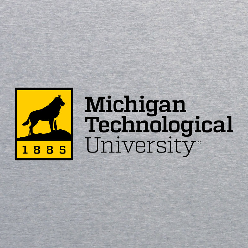 Michigan Technological University Huskies Institutional Logo Cotton Hoodie T-Shirt - Sport Grey