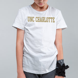 UNC Charlotte Forty-Niners Basic Block Youth Short Sleeve T Shirt - White