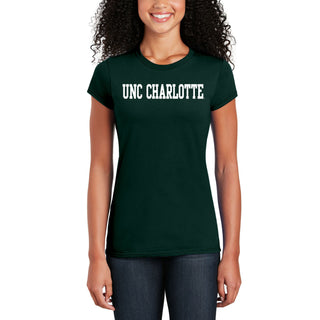 UNC Charlotte Forty-Niners Basic Block Womens Short Sleeve T Shirt - Forest