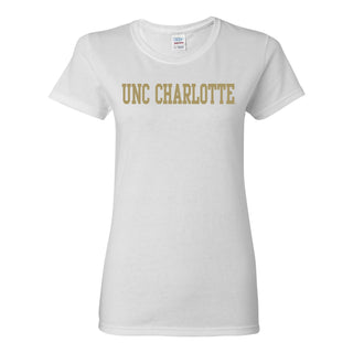 UNC Charlotte Forty-Niners Basic Block Womens Short Sleeve T Shirt - White