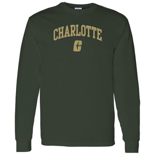 UNC Charlotte Forty-Niners Arch Logo Long Sleeve T Shirt - Forest