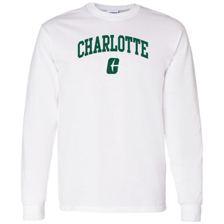 UNC Charlotte Forty-Niners Arch Logo Long Sleeve T Shirt - White