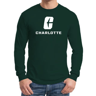 UNC Charlotte Forty-Niners Primary Logo Long Sleeve T Shirt - Forest