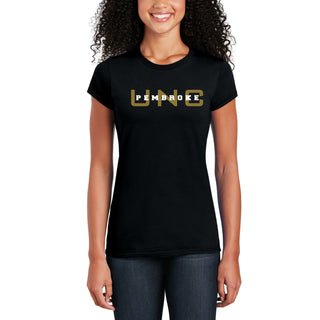 UNC Pembroke Braves Basic Block Womens T Shirt - Black