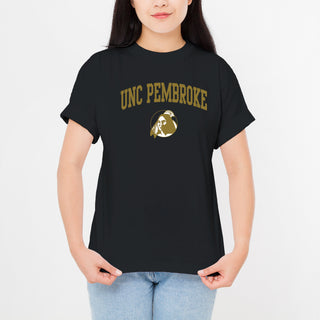 UNC Pembroke Braves Arch Logo T Shirt - Black