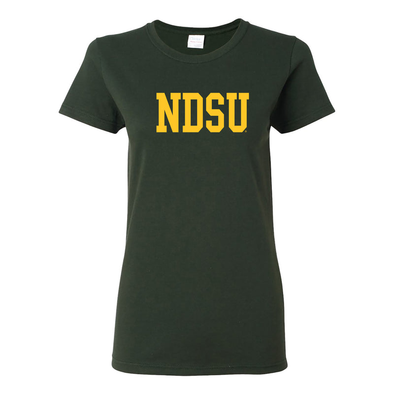 North Dakota State University Bison Basic Block Short Sleeve Womens T Shirt - Forest