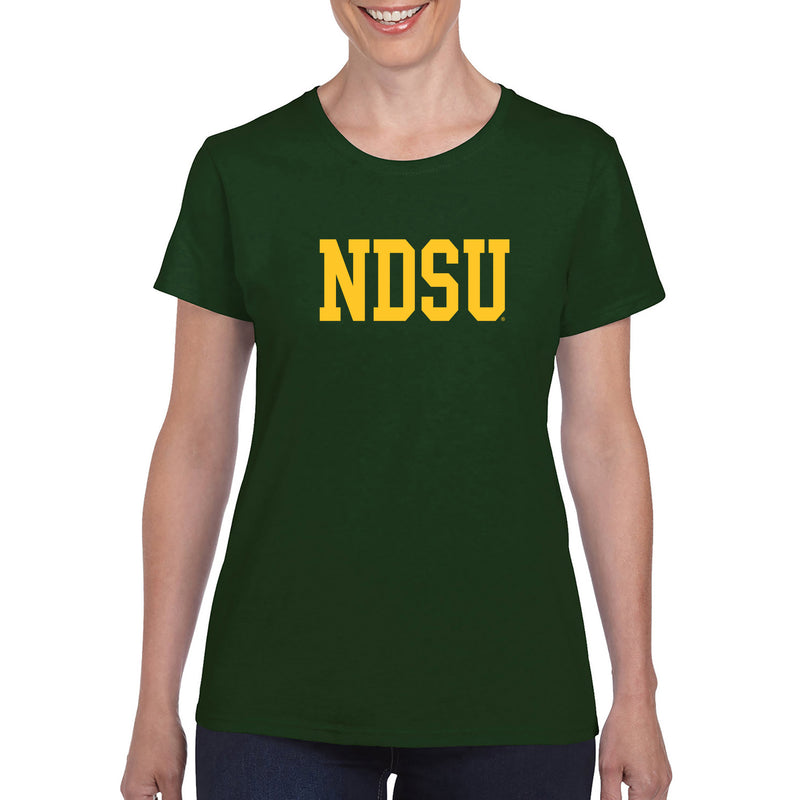 North Dakota State University Bison Basic Block Short Sleeve Womens T Shirt - Forest