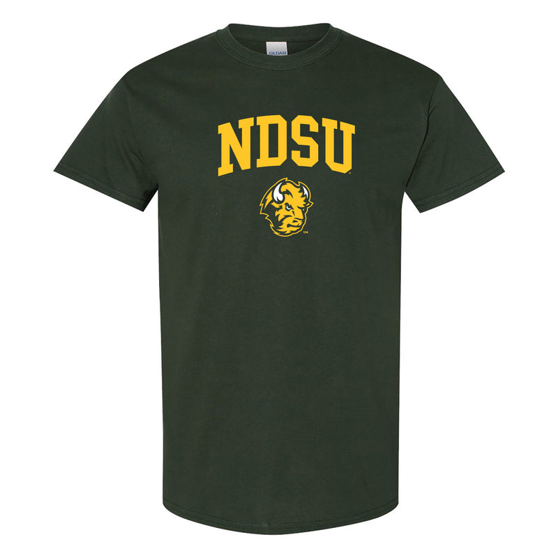 North Dakota State University Bison Arch Logo Short Sleeve T Shirt - Forest