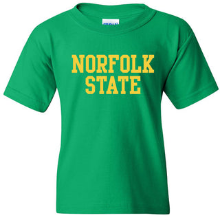 Norfolk State University Spartans Basic Block Youth T Shirt - Irish Green