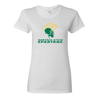 Norfolk State University Spartans Primary Logo Women's Short Sleeve T Shirt - White