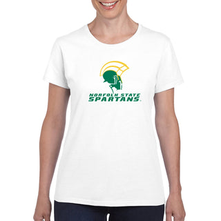 Norfolk State University Spartans Primary Logo Women's Short Sleeve T Shirt - White