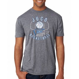 NJCAA JUCO Basketball Emblem - Junior College Athletics Triblend T Shirt - Premium Heather