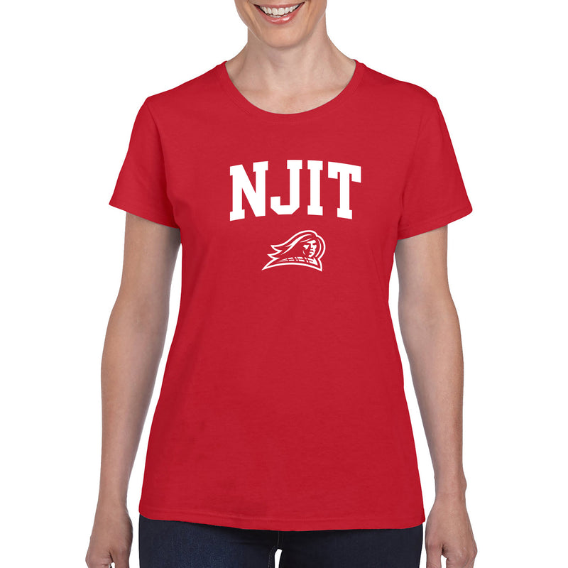 New Jersey Institute of Technology Arch Logo Short Sleeve Womens T-Shirt - Red