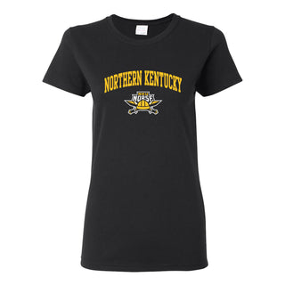 Northern Kentucky University Norse Arch Logo Women's Short Sleeve T Shirt - Black