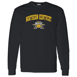 Northern Kentucky University Norse Arch Logo Long Sleeve T Shirt - Black