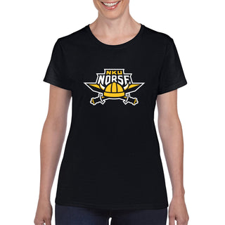 Northern Kentucky University Norse Primary Logo Womens Short Sleeve T Shirt - Black