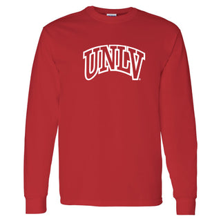 University of Nevada Las Vegas Rebels Arch Logo Long Sleeve T Shirt - Red