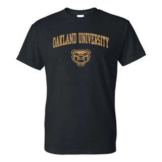 Oakland University Golden Grizzlies Arch Logo Short Sleeve T Shirt - Black