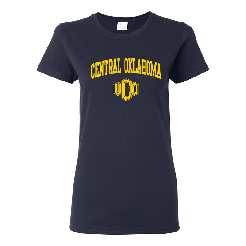 Central Oklahoma University Bronchos Arch Logo Women's Short Sleeve T Shirt - Navy