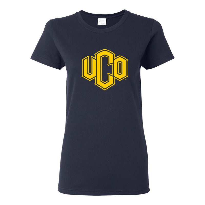 Central Oklahoma University Bronchos Primary Logo Women's Short Sleeve T Shirt - Navy