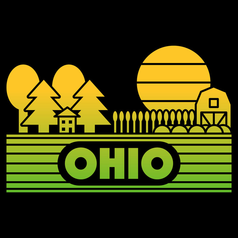 Ohio Groovy Sunset T-Shirt - Black