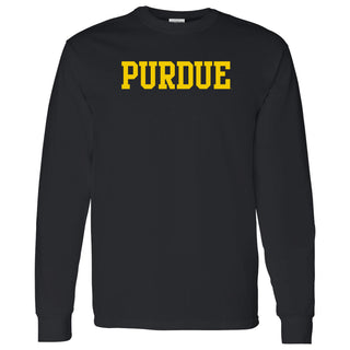 Purdue Boilermakers Basic Block Long Sleeve T Shirt - Black
