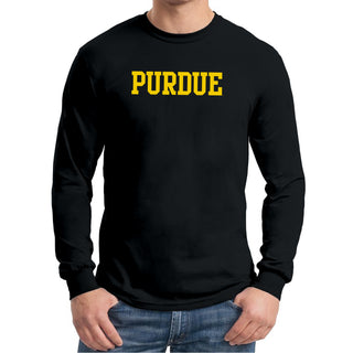 Purdue Boilermakers Basic Block Long Sleeve T Shirt - Black