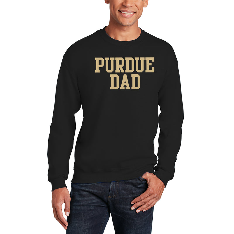 Purdue Boilermakers Basic Block Dad Crewneck Sweatshirt - Black