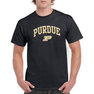 Purdue University Boilermakers Arch Logo Short Sleeve T Shirt - Black