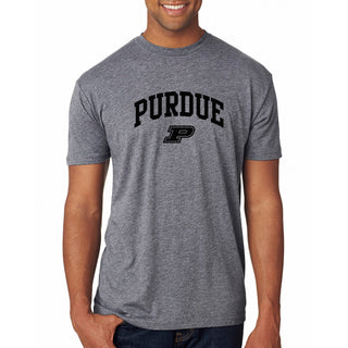 Purdue University Boilermakers Arch Logo Next Level T Shirt - Premium Heather