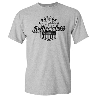 Purdue University Boilermakers Basketball Shield Short Sleeve T-Shirt - Sport Grey