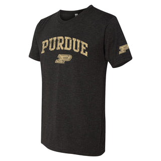 Purdue Boilermakers Distressed Arch Logo Triblend Shirt - Vintage Black