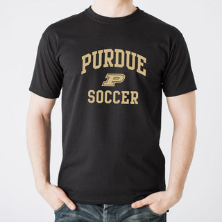 Purdue University Boilermakers Arch Logo Soccer Short Sleeve T Shirt - Black