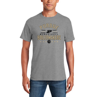 Purdue University Boilermakers Basketball Arch Stars Short Sleeve T Shirt - Sport Grey