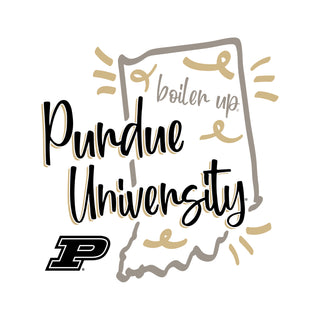 Purdue University Boilermakers Playful Sketch Cotton Short Sleeve T-Shirt - White