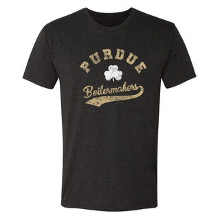 Purdue Boilermakers Retro Clover Script Triblend T Shirt - Vintage Black