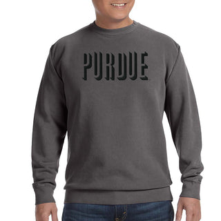 Purdue Shadow Compact Comfort Colors Crewneck - Pepper