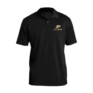 Purdue Primary Alumni Left Chest EMB Polo - Black