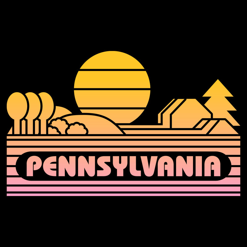 Pennsylvania Groovy Sunset T-Shirt - Black