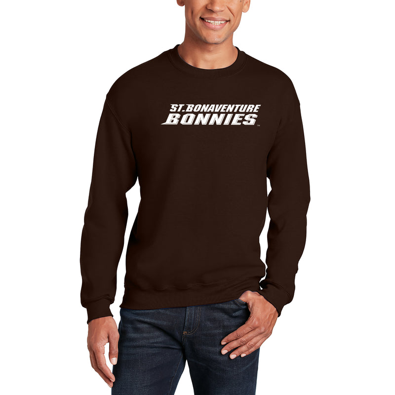 St. Bonaventure Bonnies Basic Block Crewneck Sweatshirt - Dark Chocolate